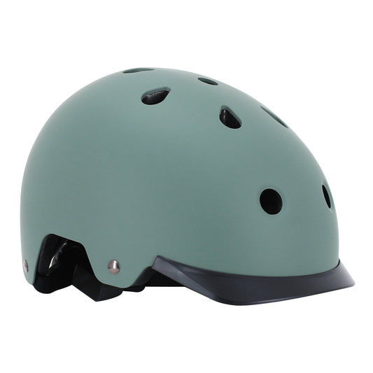 Auvray urban khaki adult cycling helmet with integrated light on adjustable dial