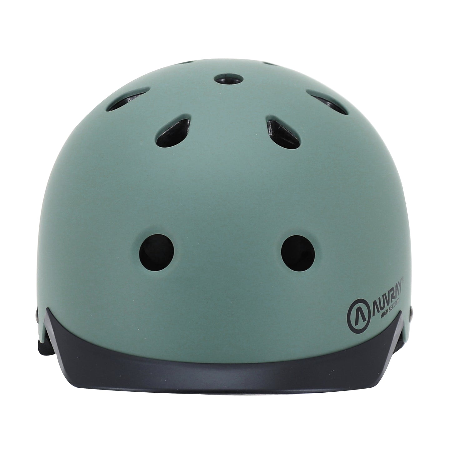 Auvray urban khaki adult cycling helmet with integrated light on adjustable dial