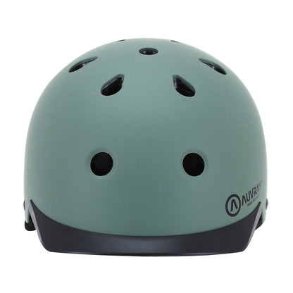 Auvray urban khaki adult cycling helmet with integrated light on adjustable dial