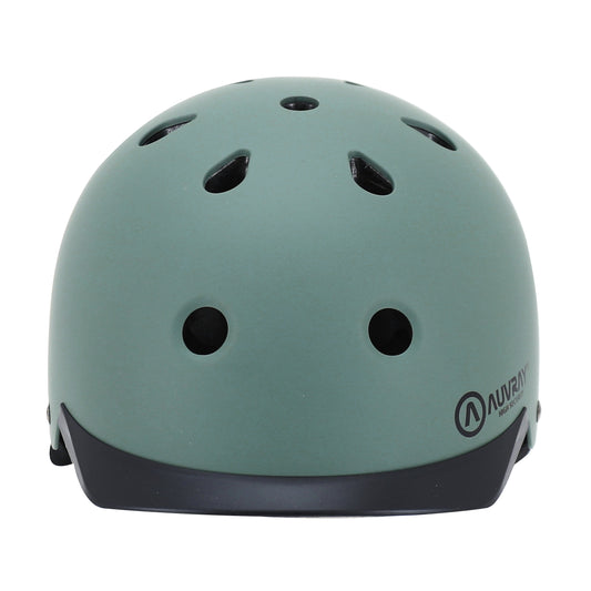 Auvray urban khaki adult cycling helmet with integrated light on adjustable dial
