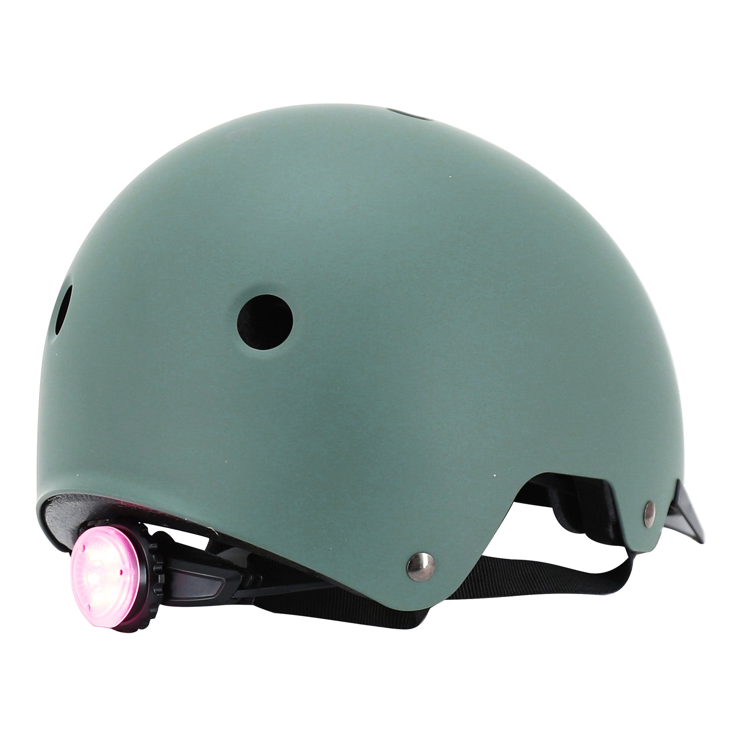 Auvray urban khaki adult cycling helmet with integrated light on adjustable dial