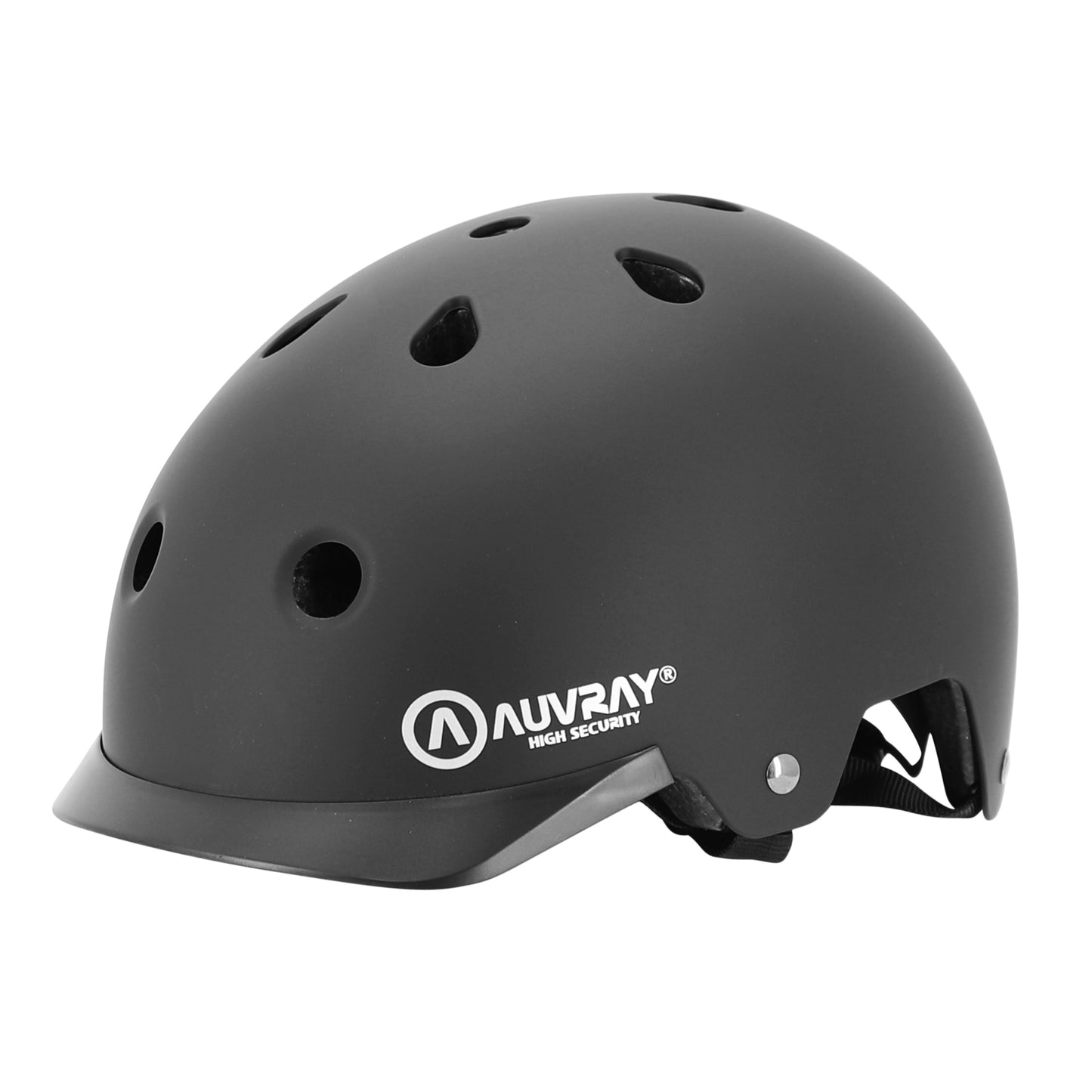 Casque vélo adulte Auvray urban noir avec éclairage intégré sur molette réglable