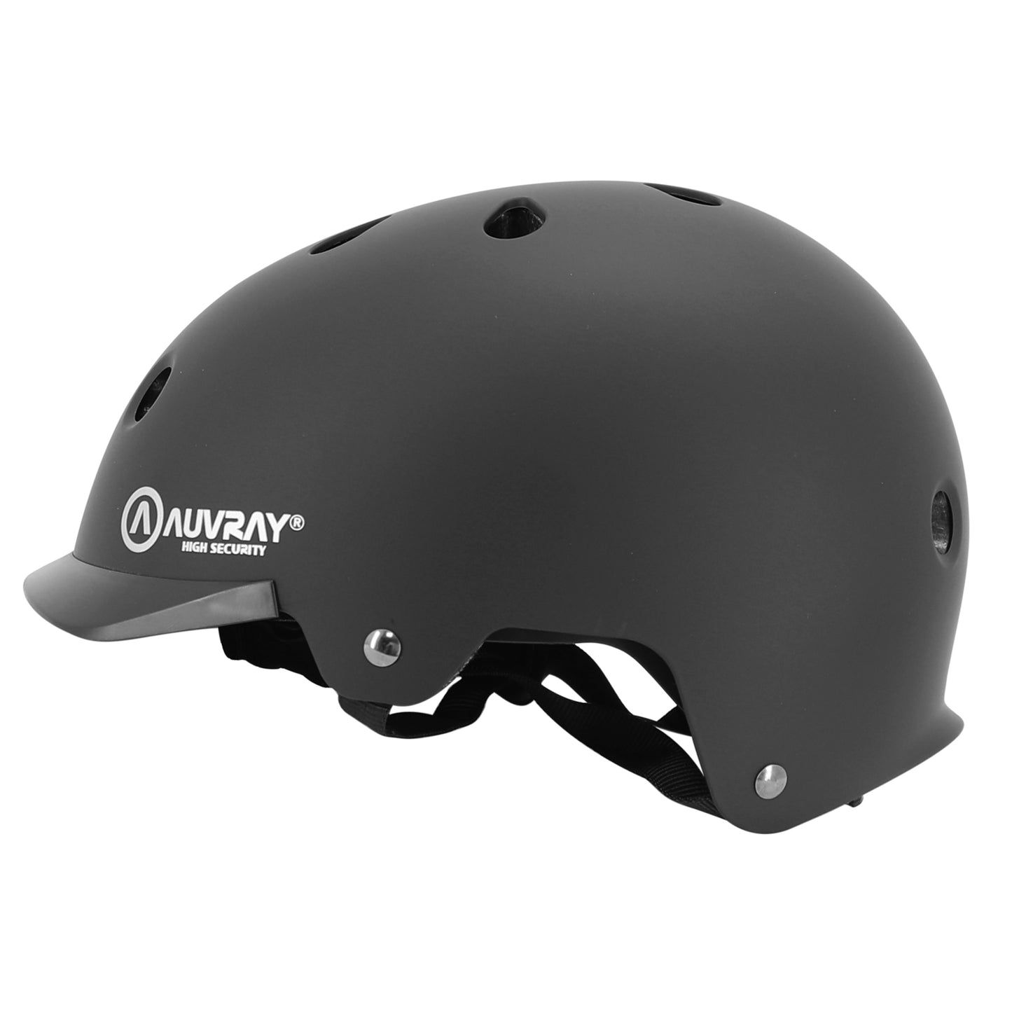 Casque vélo adulte Auvray urban noir avec éclairage intégré sur molette réglable