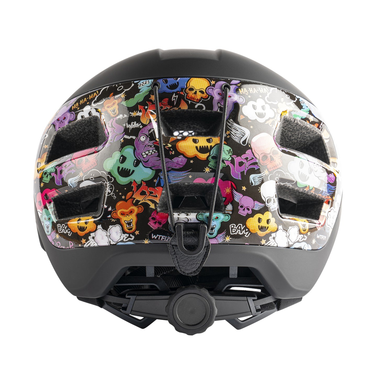 Gist Mountain Bike Adult Helmet, Black Rear Monsters Covering Decor, In-Mold