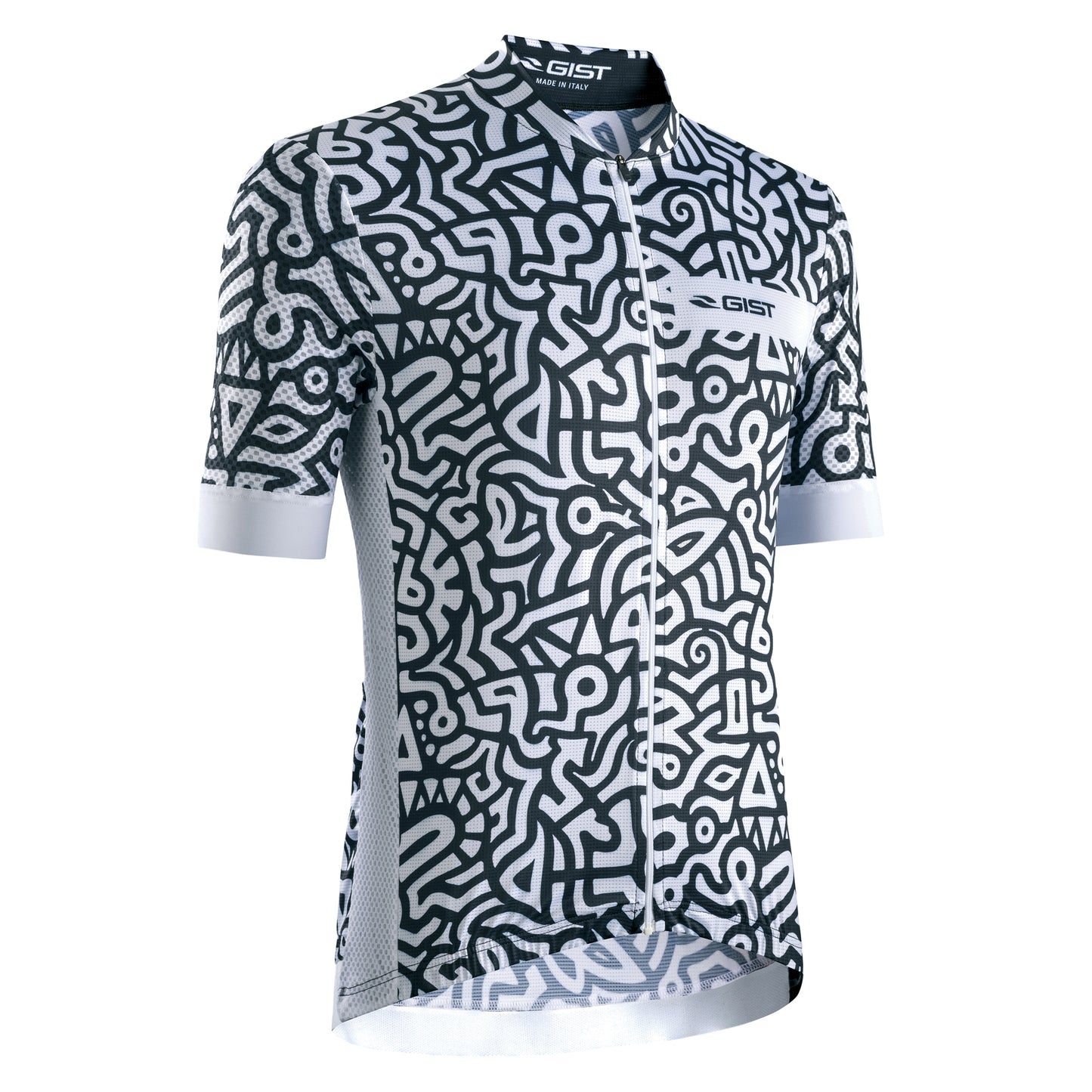 Gist Paint Men's Short Sleeve Cycling Jersey - Black / White