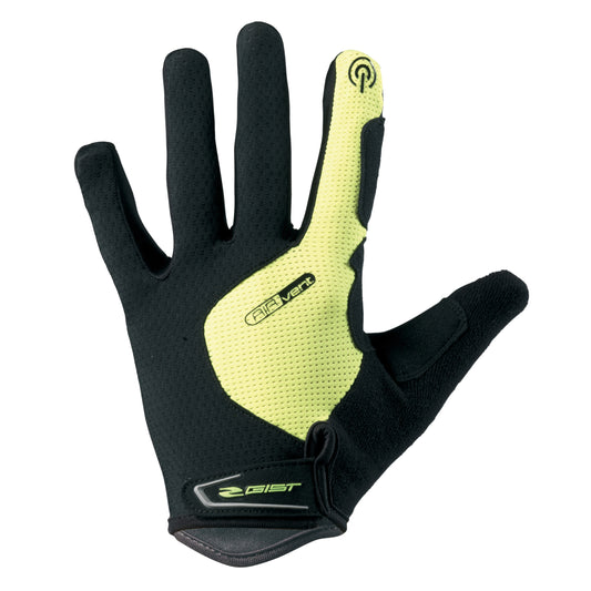 Gants vélo VTT long Gist Hero Gel jaune fluo tactile