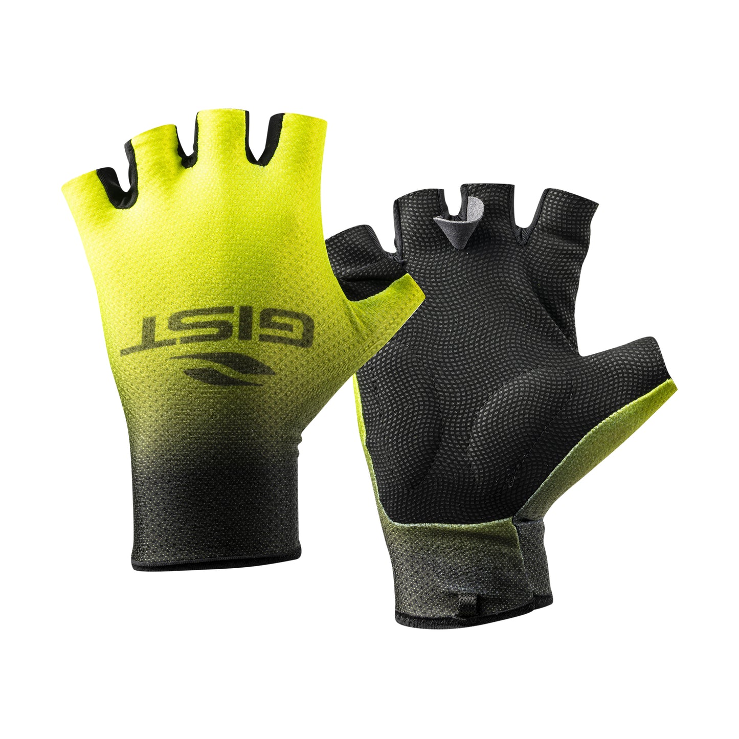 Gants vélo court Gist Diamond noir / jaune fluo