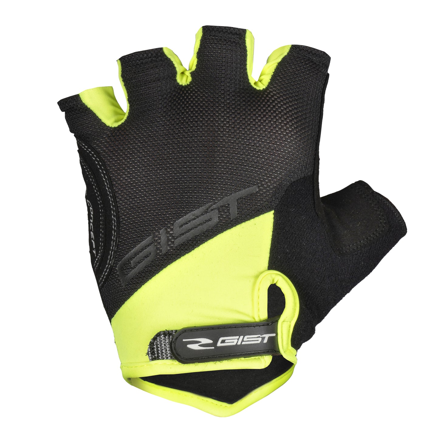 Gants vélo court Gist D-Grip Gel été jaune fluo