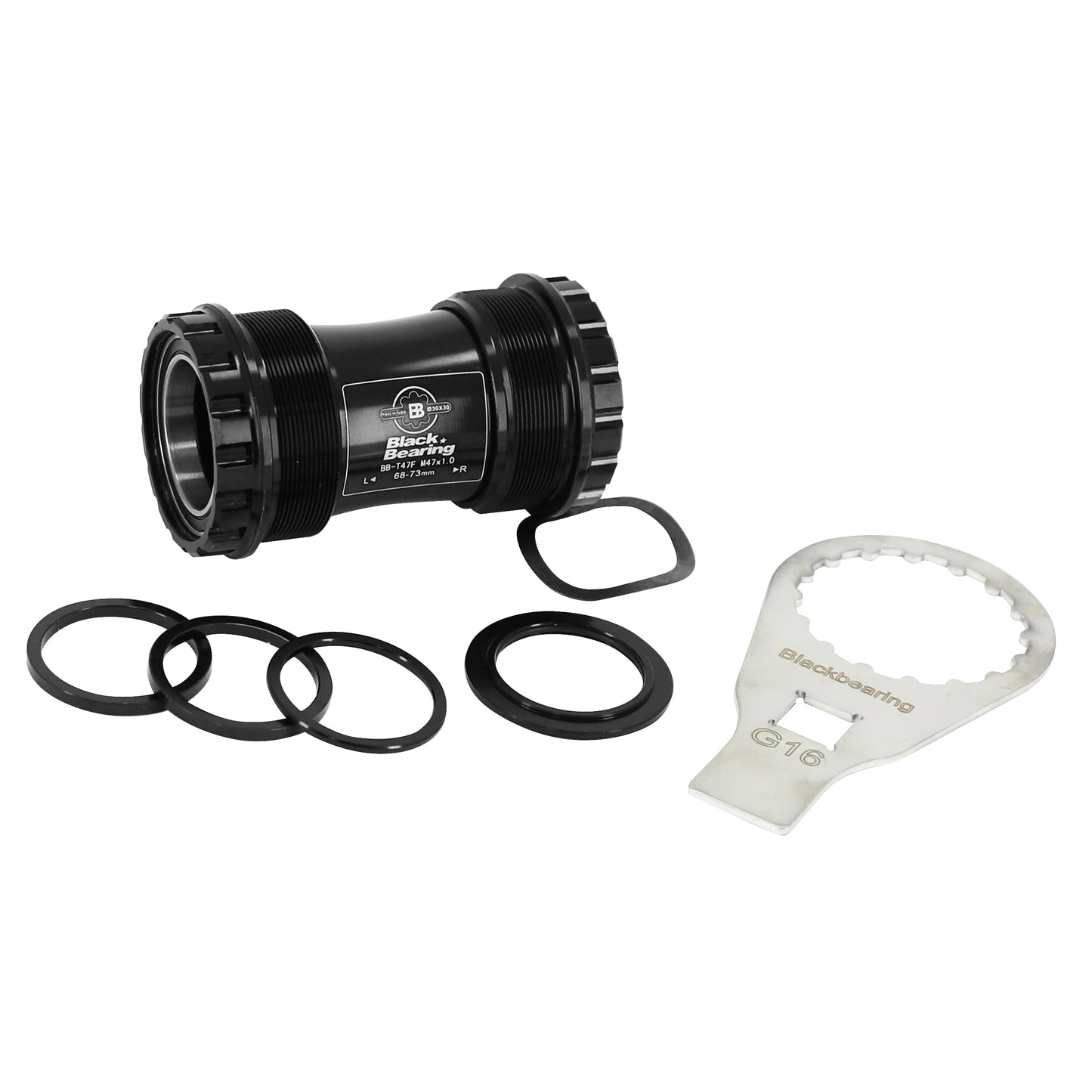 Cuvette intégrée boîtier fileté route VTT Blackbearing roulement supèrieur b5 diam 47mm (boîte de 68-73mm) anglais - bsc - 1,37x24 axe 30mm