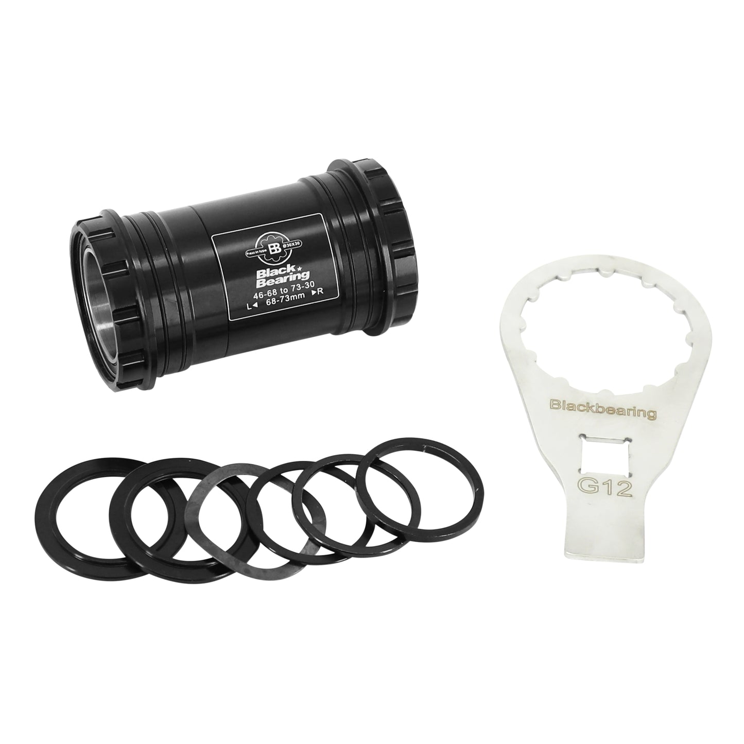 Cuvette intégrée boîtier VTT-route à emboîter Blackbearing roulement supèrieur b5 boîte de 68-73 diam 46 axe 30mm