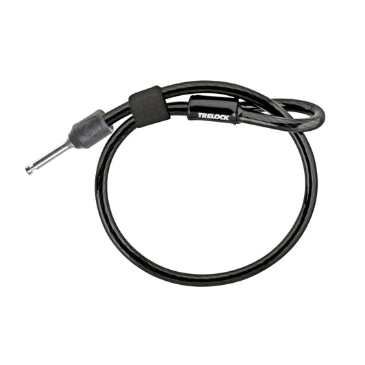 Trelock ZR310 plug-in cable lock for horseshoe locks, black, 1.50m long, 10mm diameter cable, 50mm plug-in depth and 9.6mm diameter