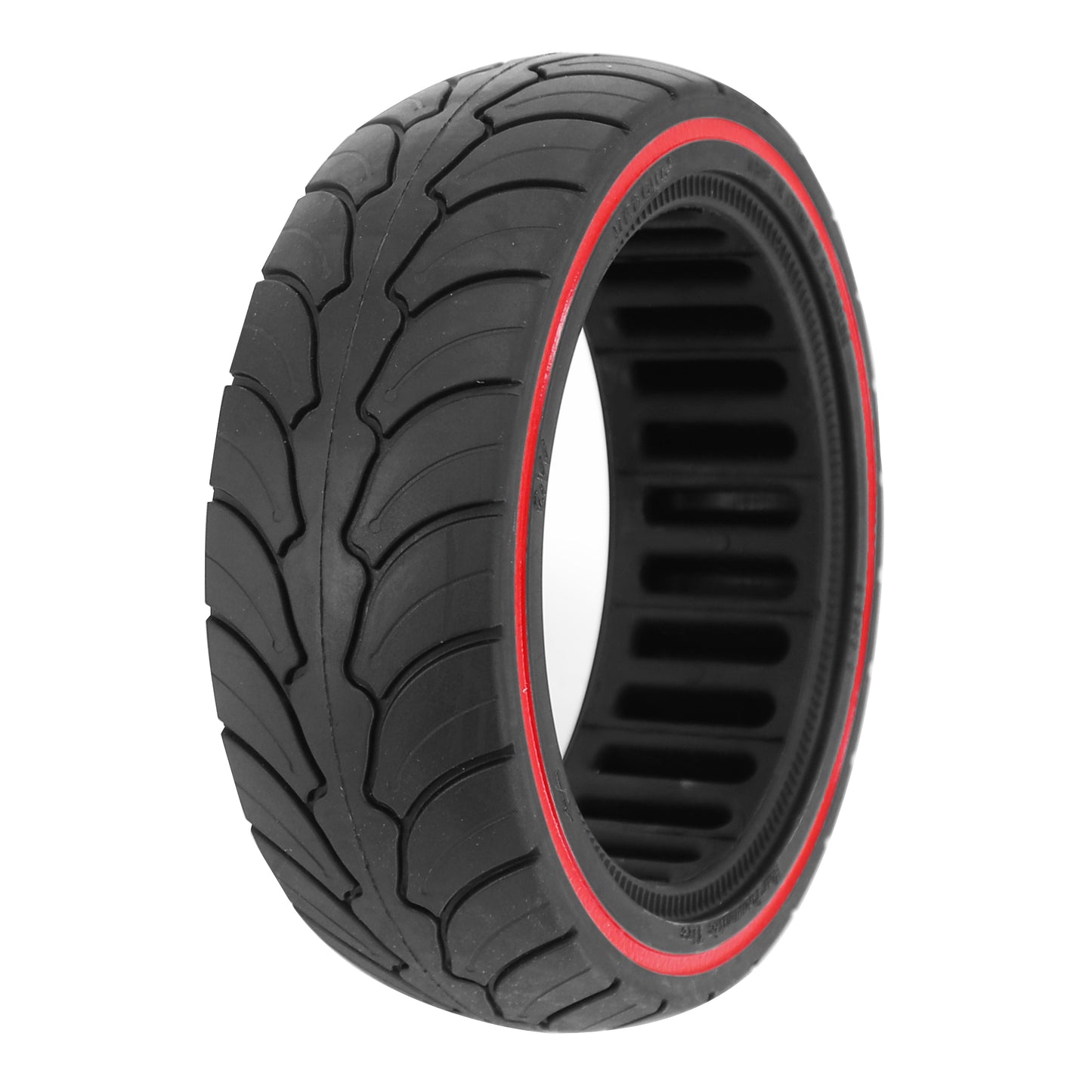 Pneu Trottinette plein 8.5 X 2.50 Noir Liseret Rouge (Pour Dualtron et autres)