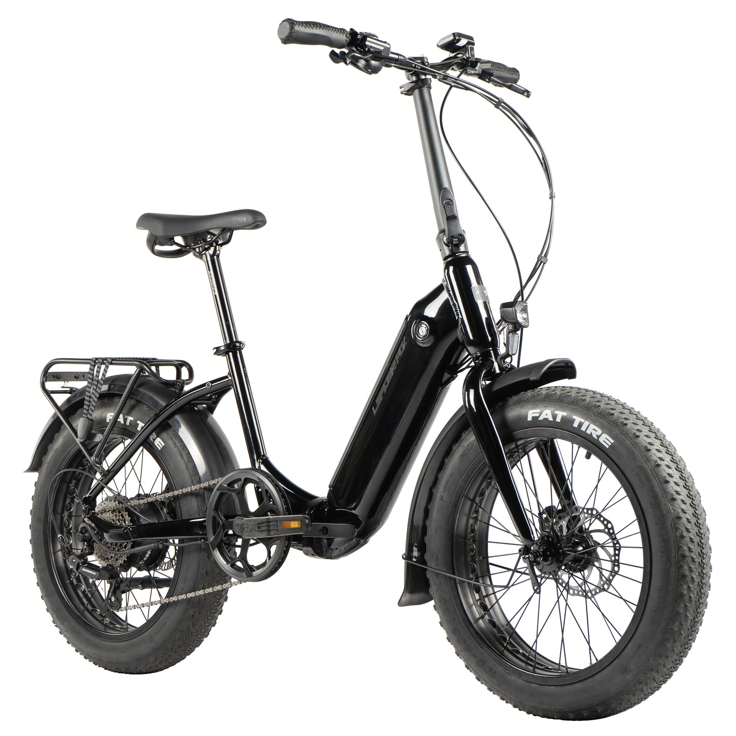 Leader Fox Cody Black Fat Bike 20 Folding Electric Bike Bafang AR 16Ah