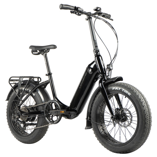 Leader Fox Cody Black Fat Bike 20 Folding Electric Bike Bafang AR 16Ah