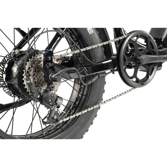 Leader Fox Cody Black Fat Bike 20 Folding Electric Bike Bafang AR 16Ah
