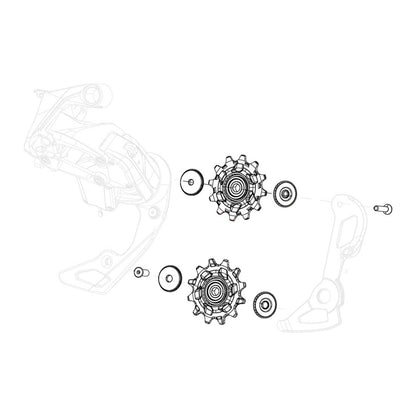 Sram Force AXS 12-speed derailleur pulley. Set of 2