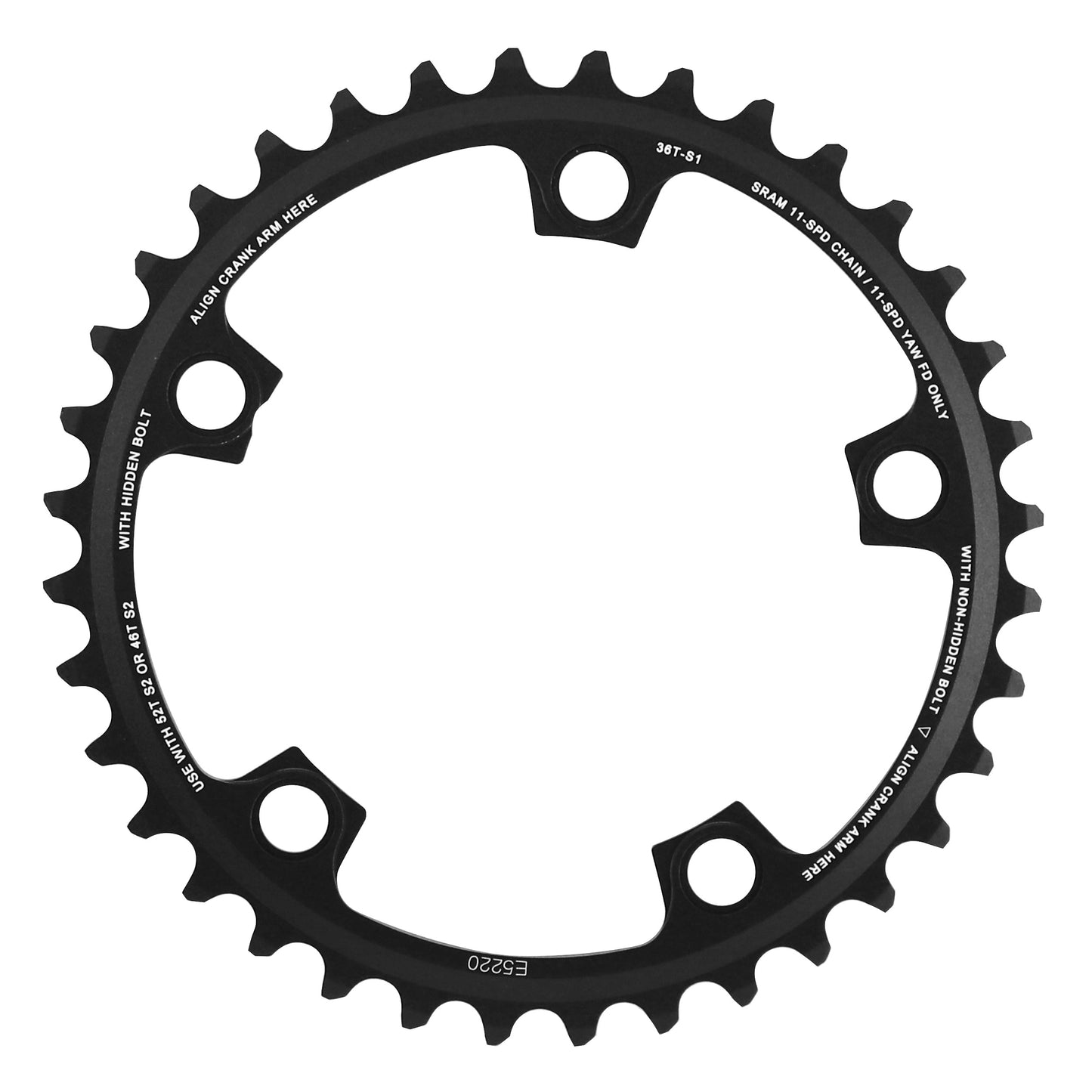 Chainring road 5-arm D110 for SRAM Red-Force-Rival 36T 11-speed