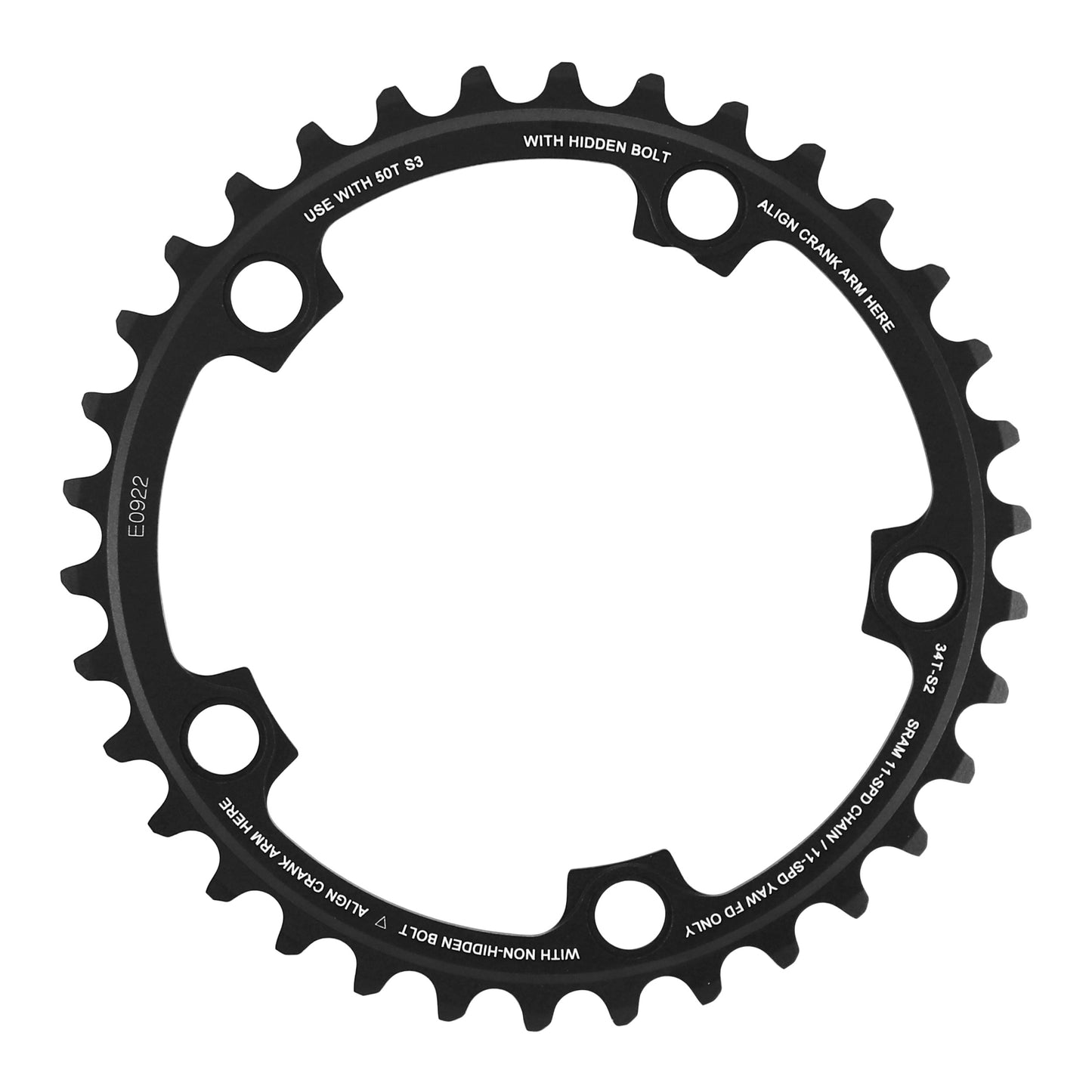 Plateau route 5 bras D110 pour SRAM Red-Force-Rival 34D 11V
