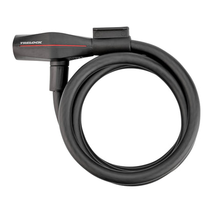 Antivol vélo spiral à clé Trelock sk415 diam 15 mm l 1.80 m noir avec support
