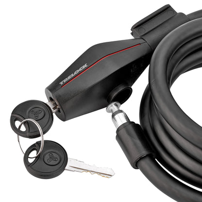 Antivol vélo spiral à clé Trelock sk415 diam 15 mm l 1.80 m noir avec support