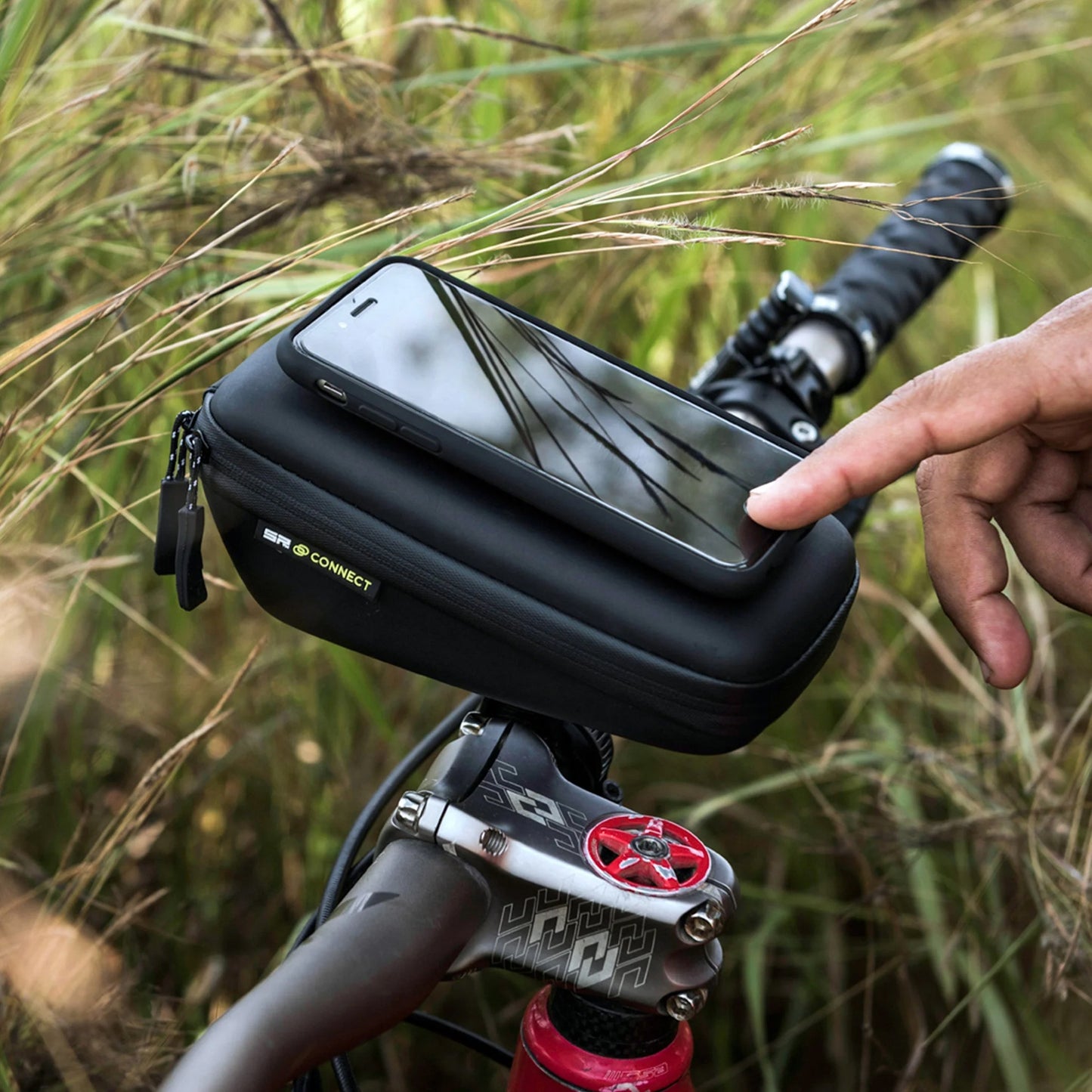 Sacoche de rangement vélo Sp Connect vendu à l'unité avec Support smartphone intégrée noir spc+