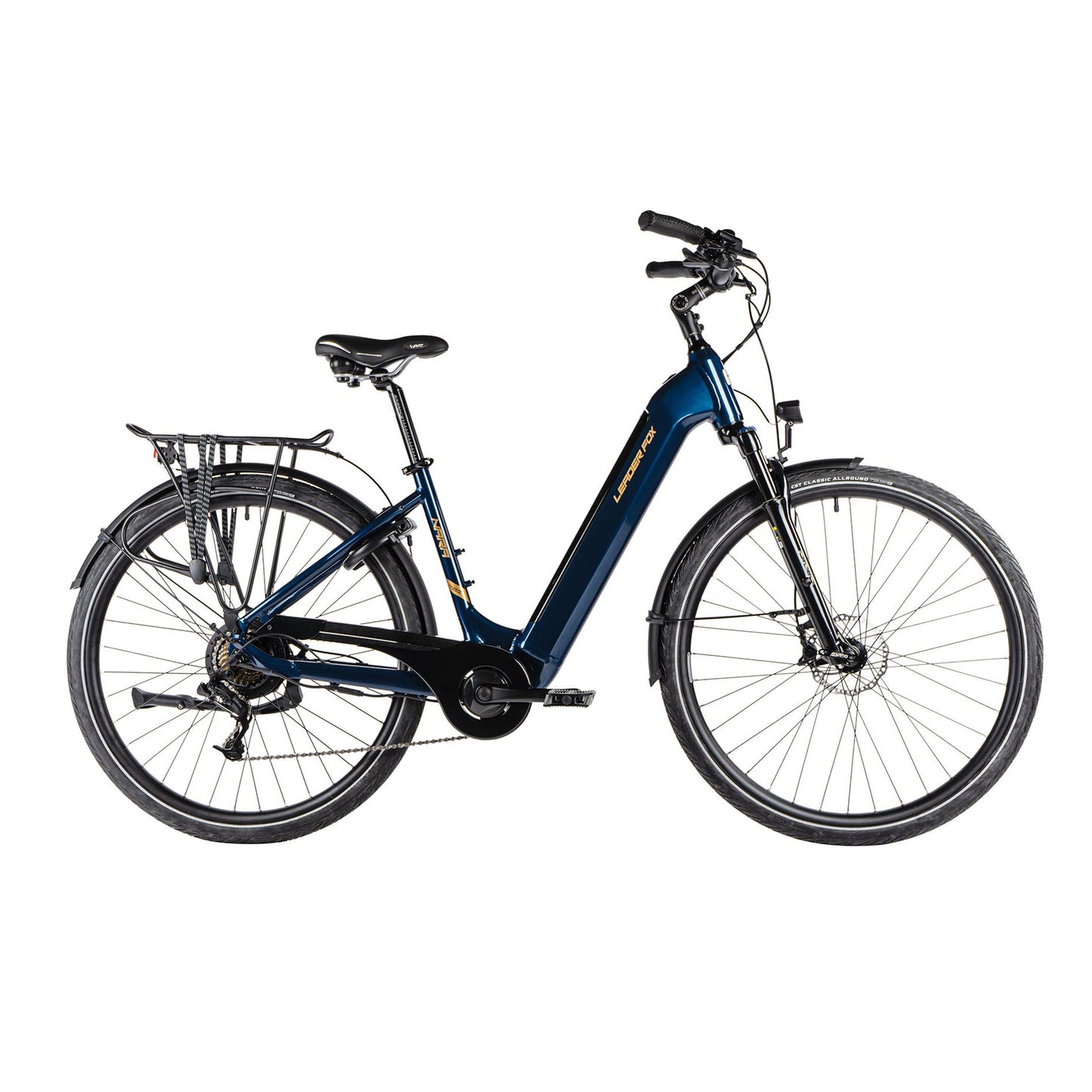 Vélo électrique City 28 Leader Fox Nara bleu Bafang AR 15Ah
