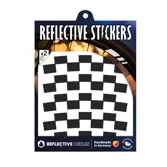 Sticker réfléchissant Reflective Berlin roue checker 20 mm noir