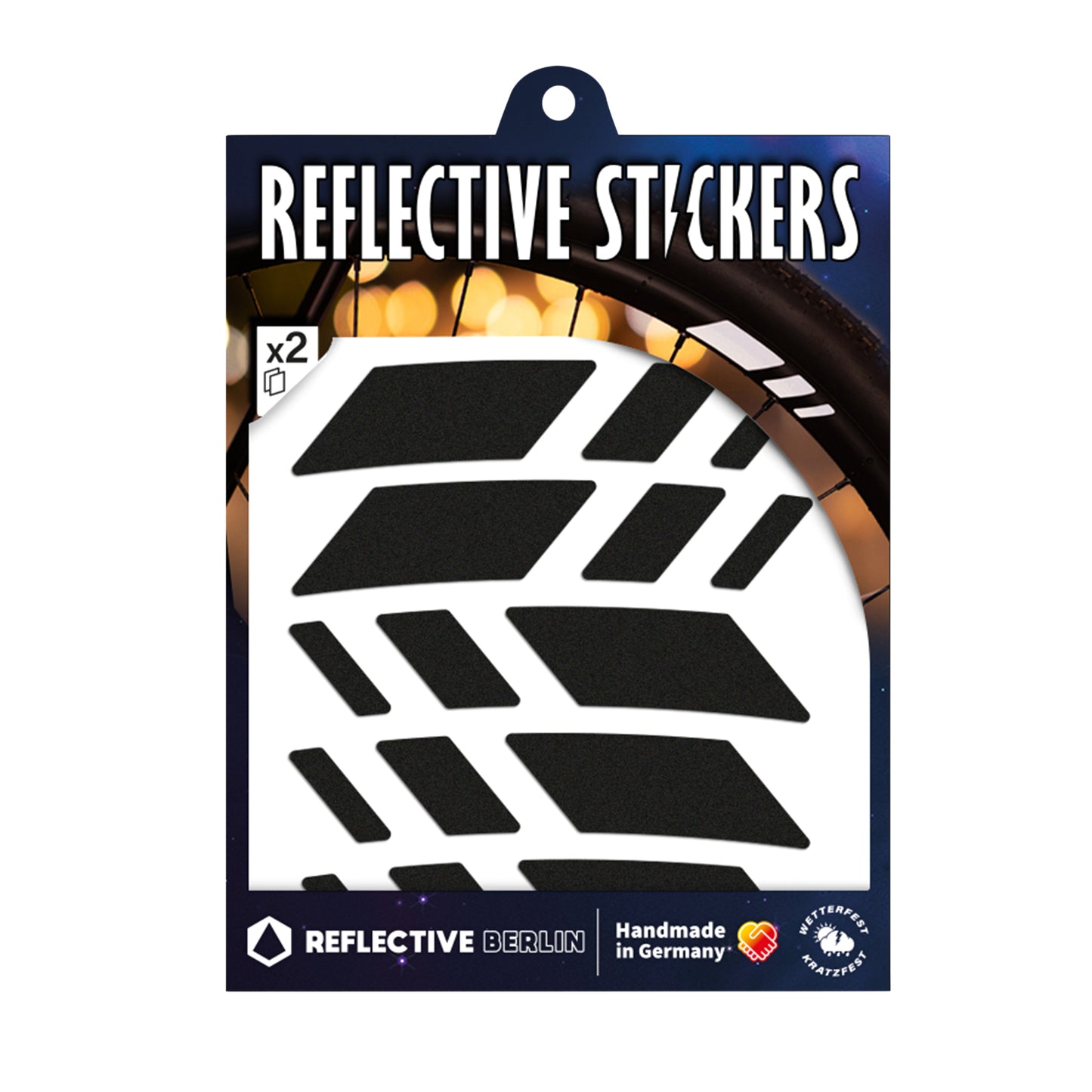 Reflective Berlin racer wheel sticker 20 mm black