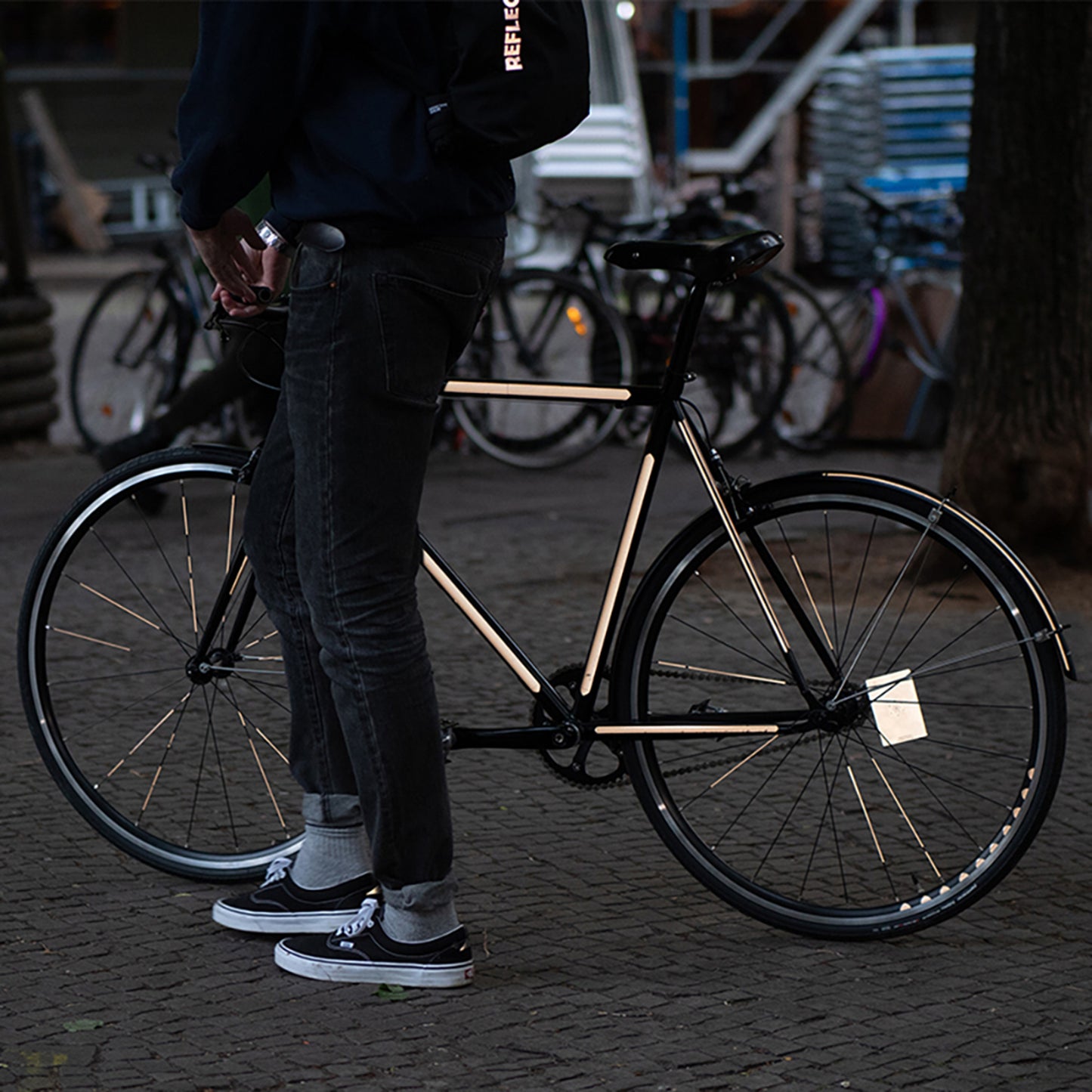 Reflective sticker Reflective Berlin frame black stripes
