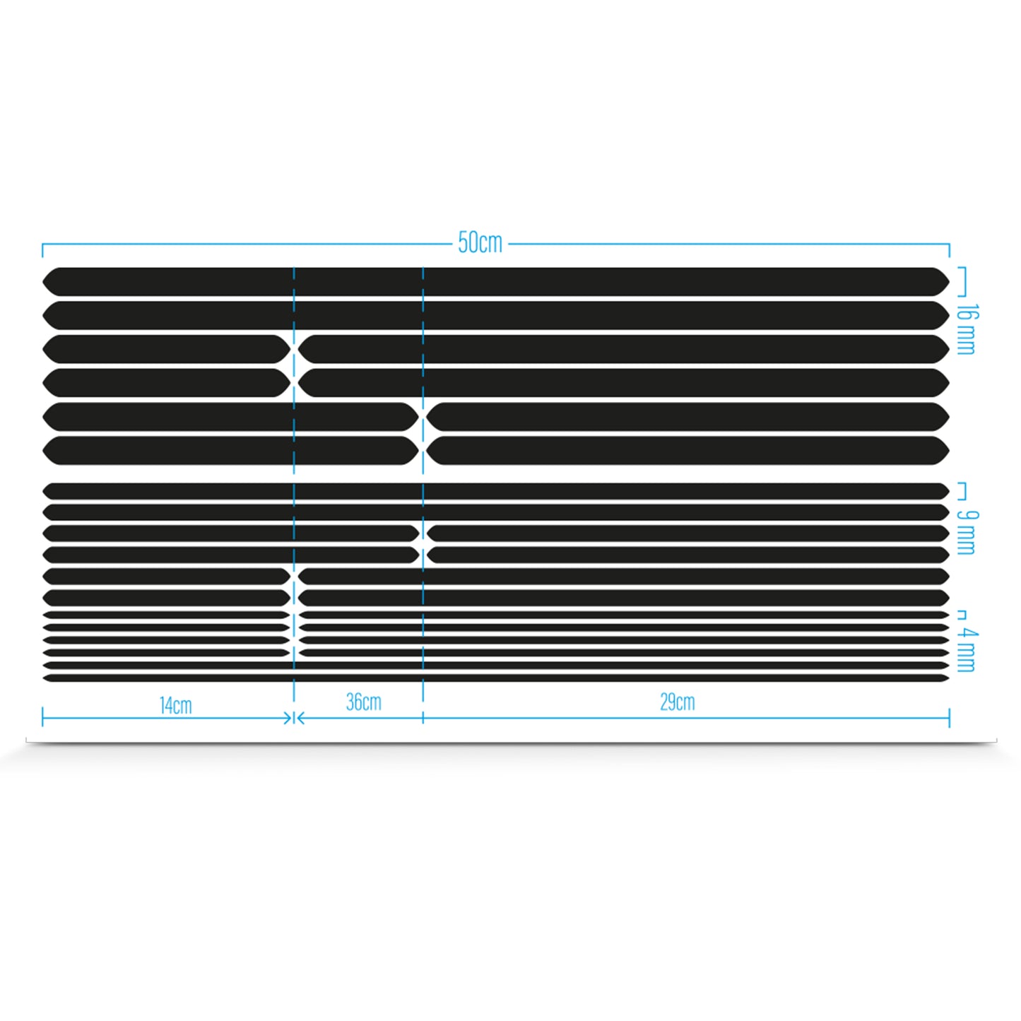 Reflective sticker Reflective Berlin frame black stripes