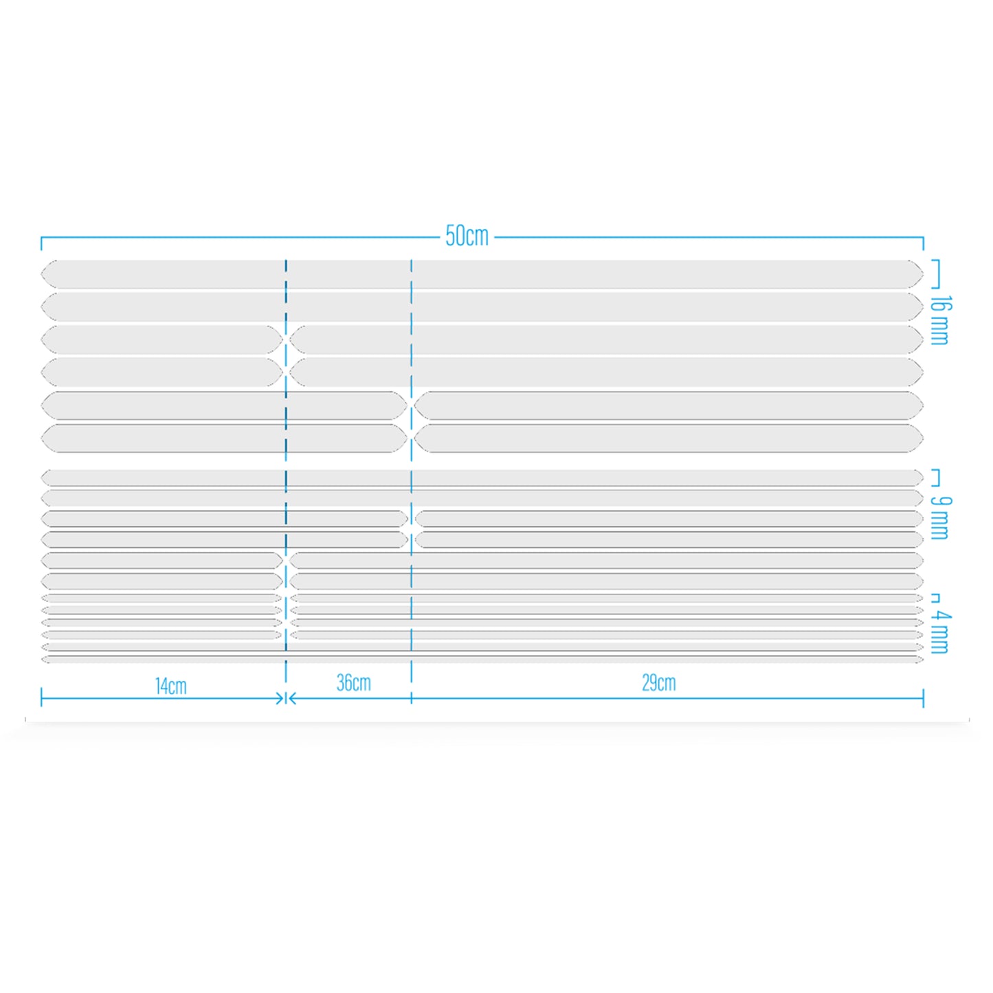 Reflective Berlin frame reflective sticker white stripes