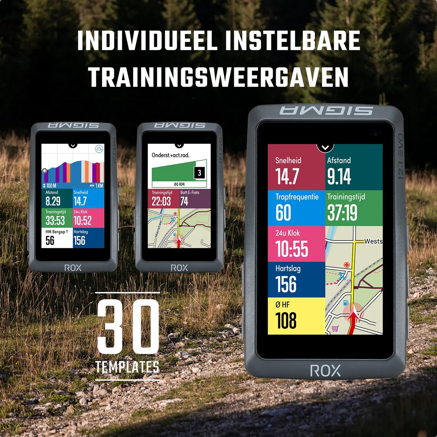 Compteur Sigma rox12.1 evo Gps noir avec cardio et altimètre
