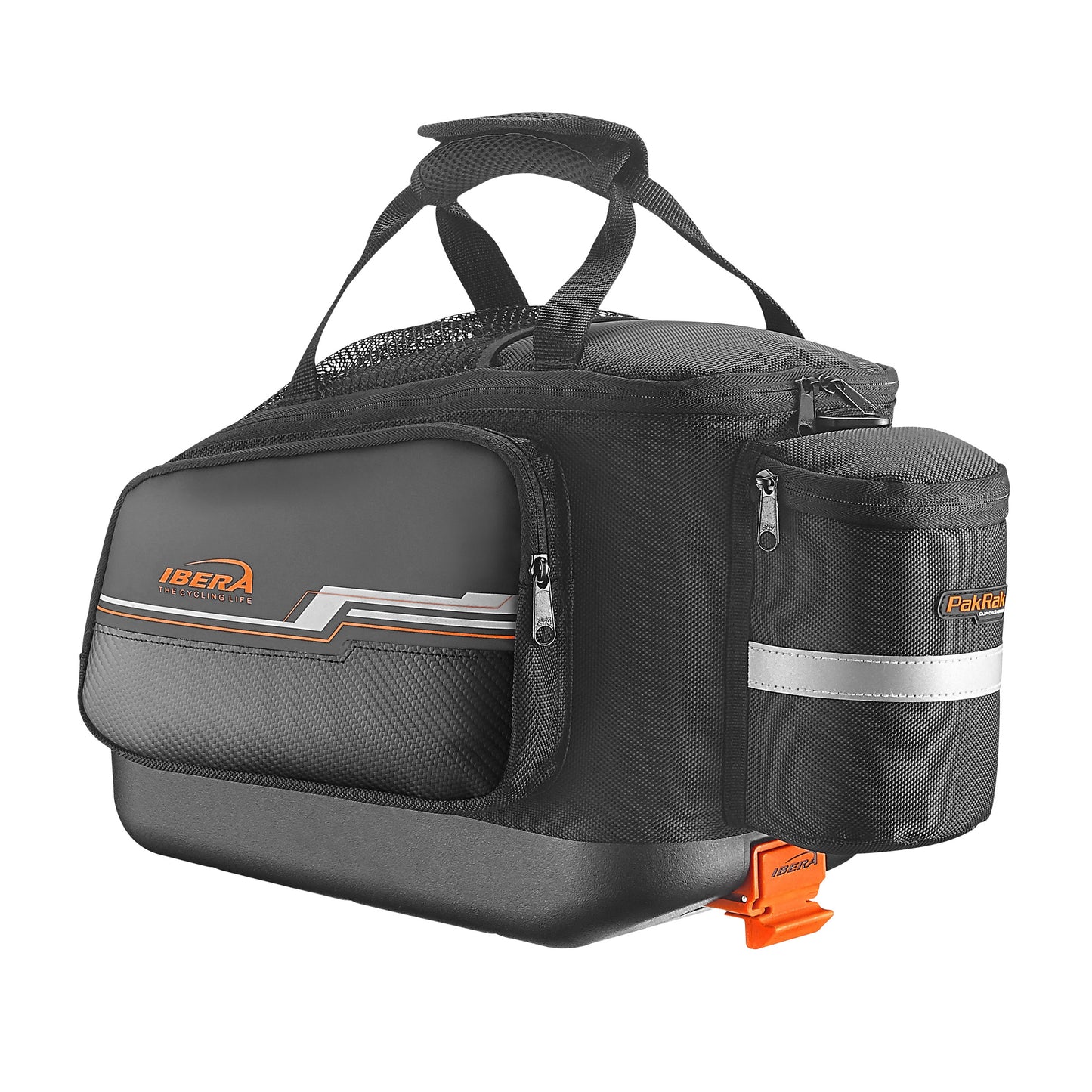 Sacoche arrière vélo trunkbag Ibera commuter bag noir 17l fixation porte bagage système pakrak 38x22x26cm -