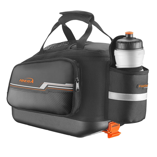 Sacoche arrière vélo trunkbag Ibera commuter bag noir 17l fixation porte bagage système pakrak 38x22x26cm -