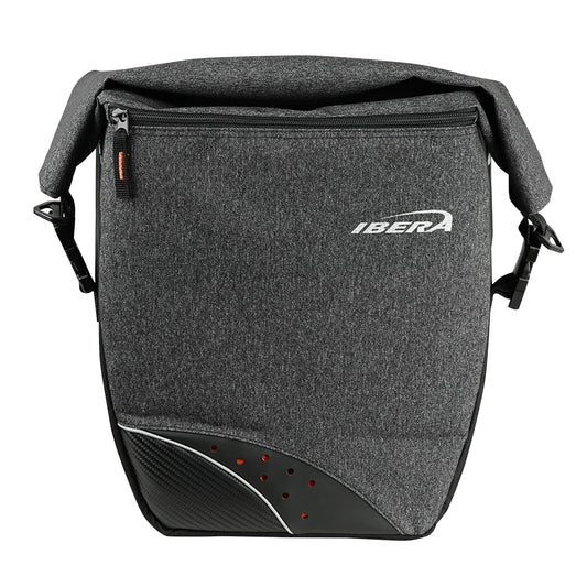 Sacoche arrière vélo latérale Ibera pro grise 30l fixation système pakrak side 32x16x34cm