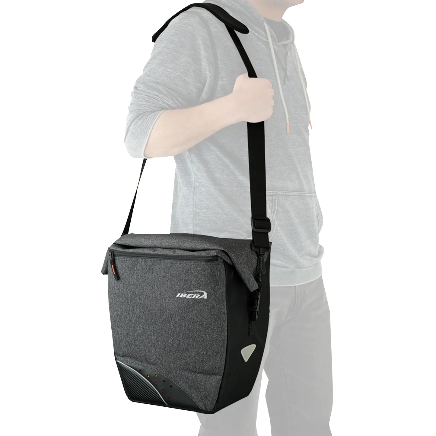 Ibera Pro Grey 30L Bike Side Pannier Pakrak Side System 32x16x34cm
