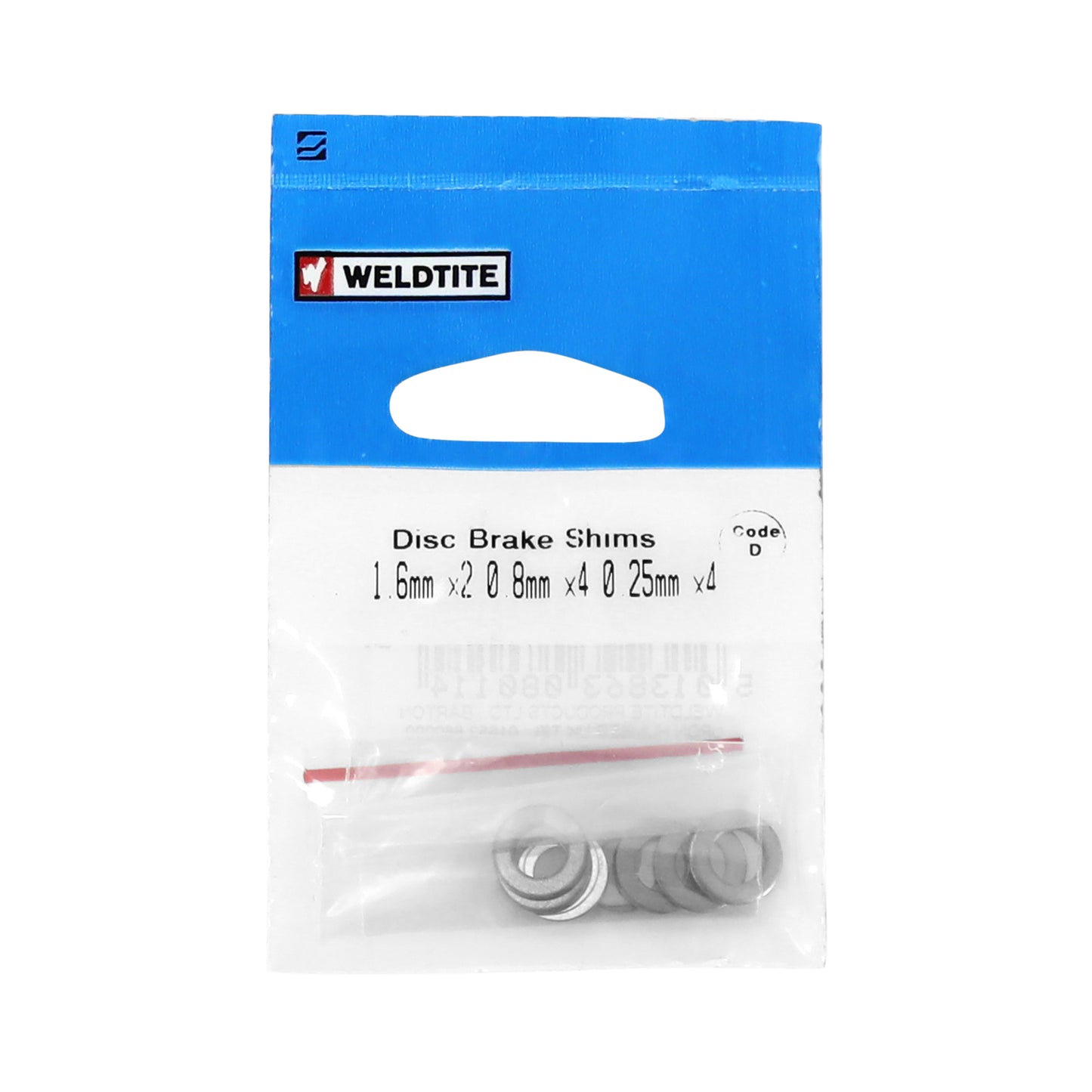 Brake disc spacer 6 holes Weldtite pack of 10 pcs