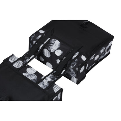 Basil Mara XL 35L Black Double Bicycle Pannier with White Print 43x14x36cm