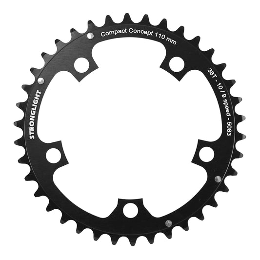 Plateau route Stronglight Dural D110 38D int Shimano noir 9-10V