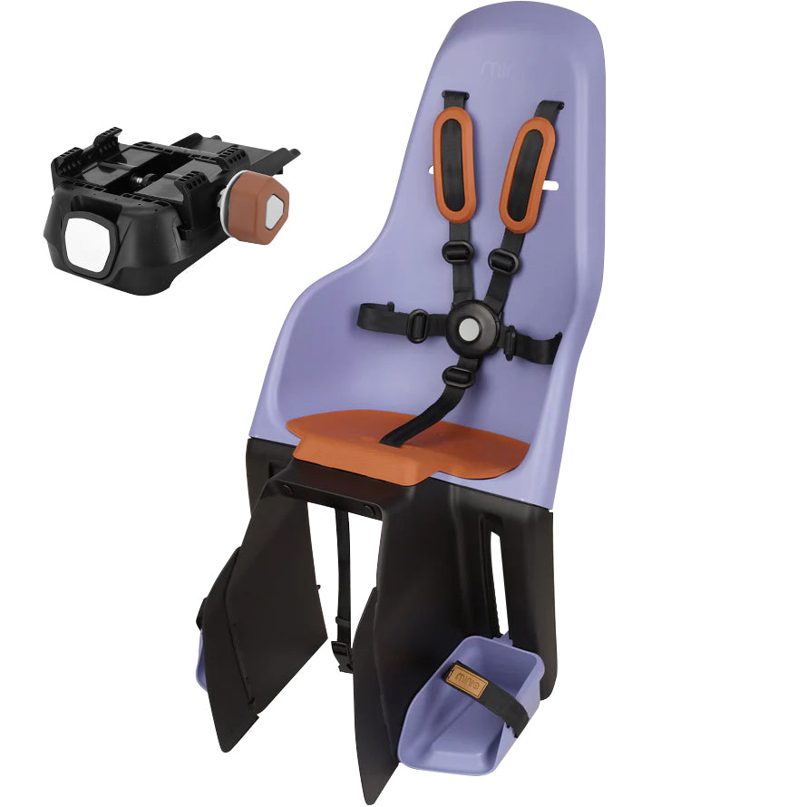 Siège enfant arrière Polisport Minia porte-bagage violet