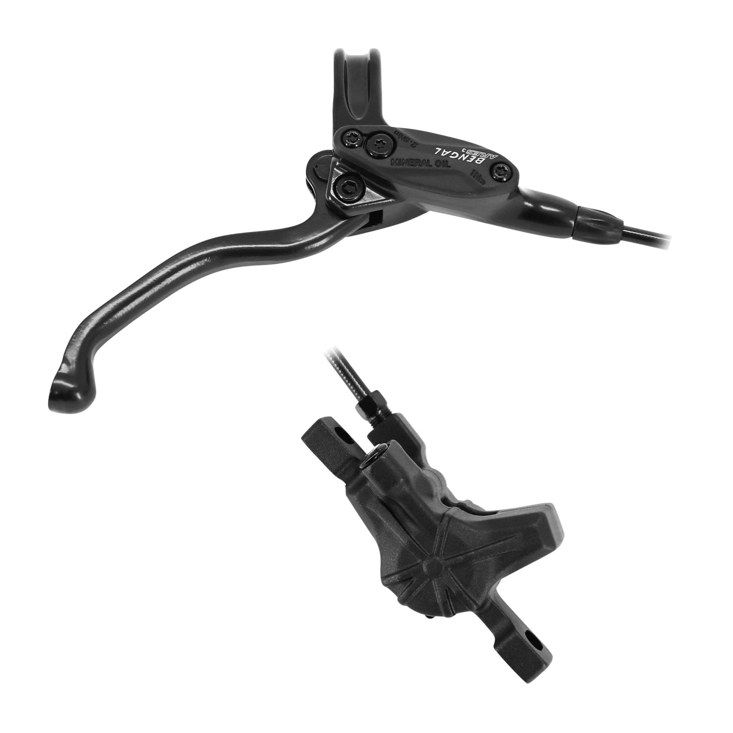 Ares Black Hydraulic MTB Disc Brake Rear 1700mm Hose 160mm
