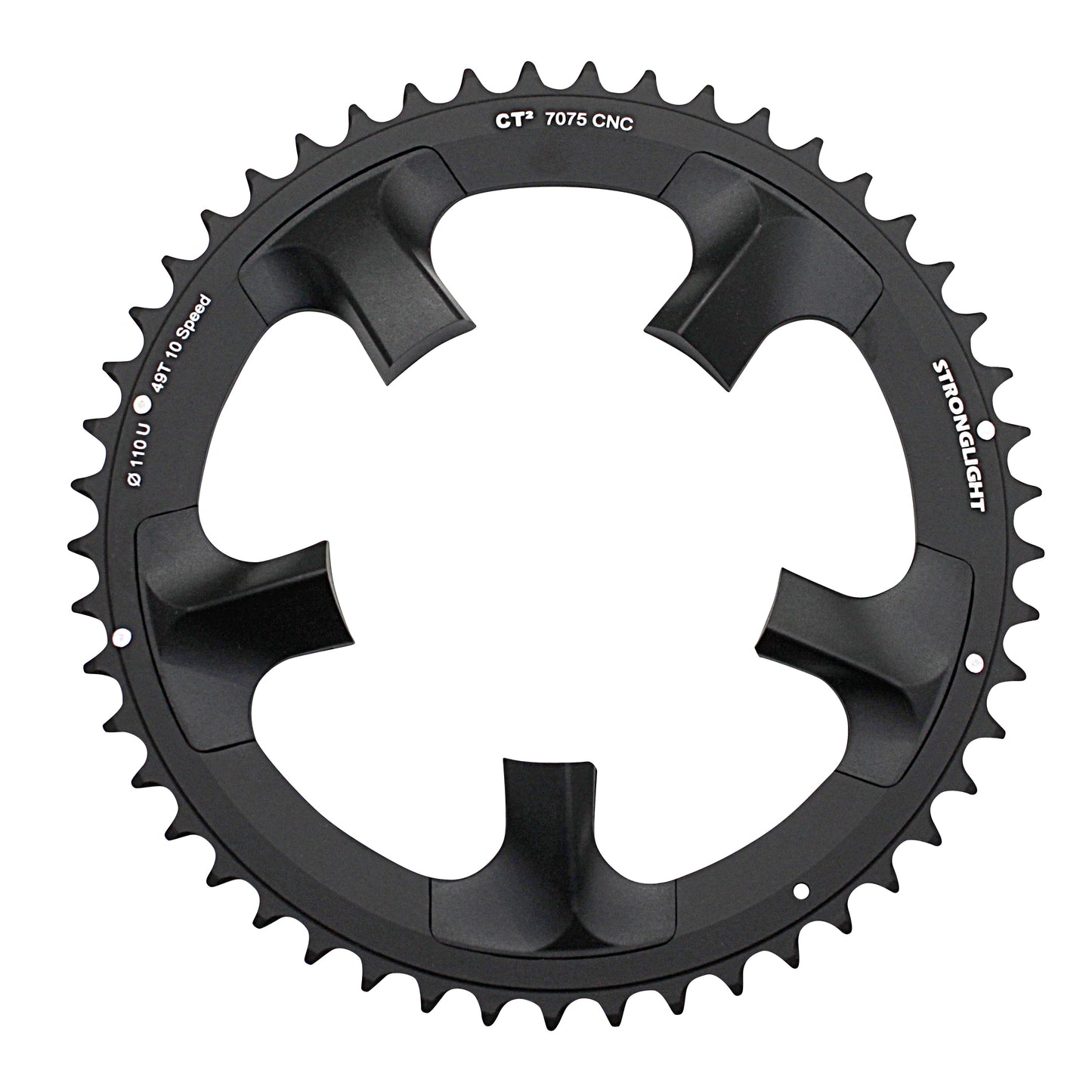 Plateau route Stronglight CT2 5 bras D110 pour Ultegra 6750 49D ext