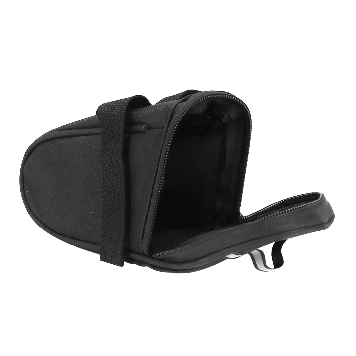 Medium black bicycle saddle bag with velcro fastening / PCP