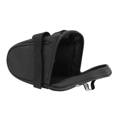 Medium black bicycle saddle bag with velcro fastening / PCP