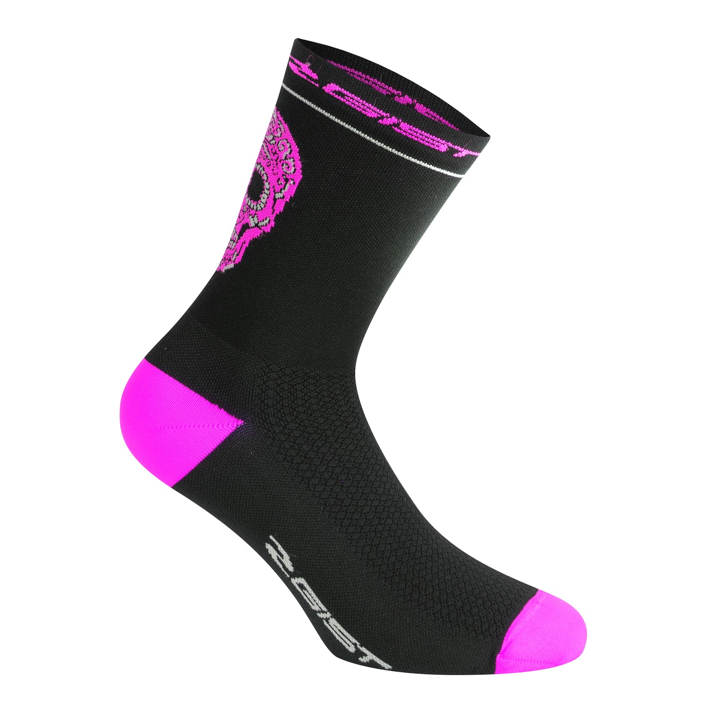 Chaussettes Socquettes Été Gist Crâne Noir Rose Fluo Hauteur 18cm