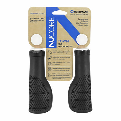 City Herrmans Nucore Town Ergo Grips Black 130mm