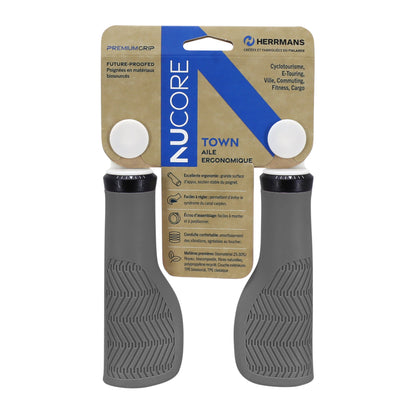 Poignées City Herrmans Nucore Town ergo gris 130mm