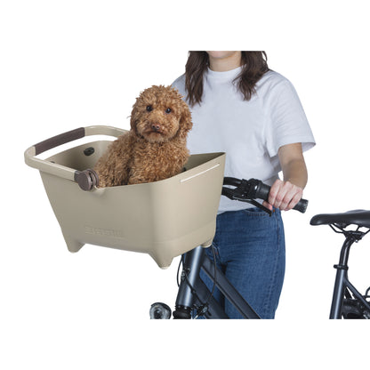 Panier avant plastique Basil Buddy marron pour chien