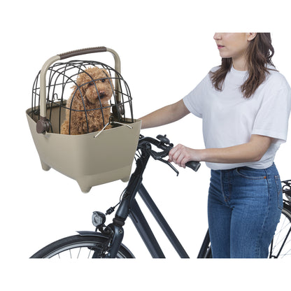 Panier avant plastique Basil Buddy marron pour chien