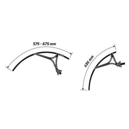 Garde-boue gravel tringles Zéfal Shield G50 54 mm (paire)